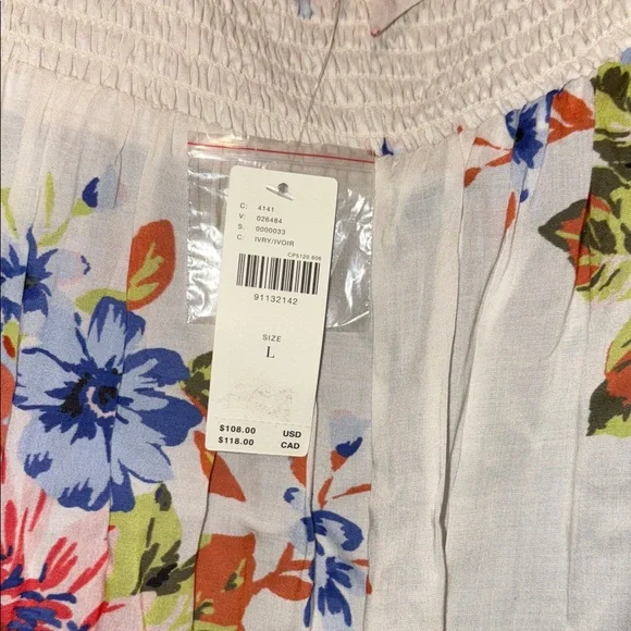 Anthropologie Floral Maxi Dress - White, Blue, Orange - Picture 6 of 6